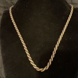 16” Gold Plated & Black Rope Necklace 