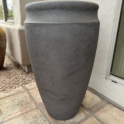 Gray Outdoor Tall Pots, Set of 2, Like New