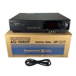 Panasonic AG-1980 S-VHS Player Recorder Deck PRO Editing TBC - Power On/AS-IS