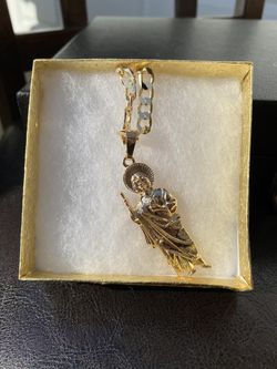$20 San Judas con Cadena Oro Laminado Santa Ana 