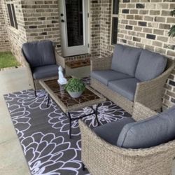  4 PCs Steel Patio Set