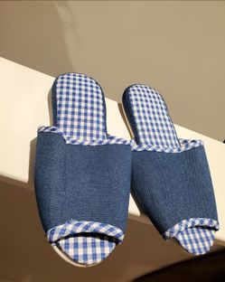 New Denim Blue&White Slippers