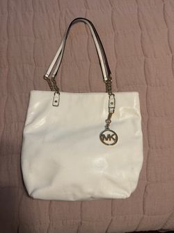 Michael Kors White Leather Tote Bag