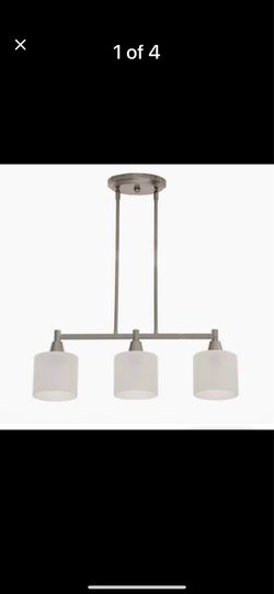 Hampton Bay 1000014949 "Oron Three Light Island Brushed Nickel Chandelier