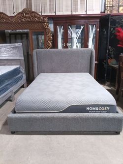 Used Queen bed with open box mattress