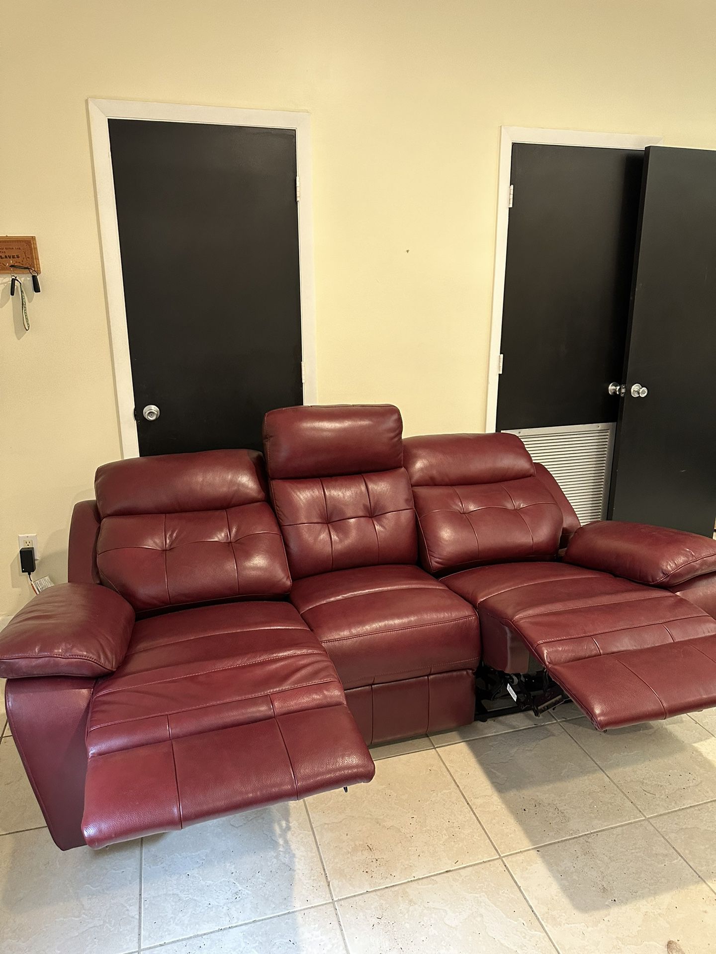 Leather Couch Recliner Almost New!
