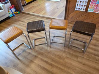 Vintage 1970s Chromcraft Stools - Set of 4