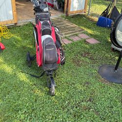 Golf Clubs And Bag Plus Bag Caddy 