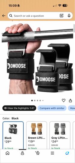 DMoose Black Lifting Hooks Wrist Straps