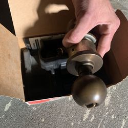 Box Of Old School Nice Brass Doorknobs