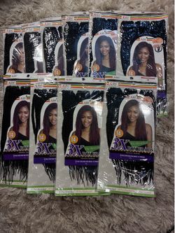 10pc Lot Afri Naptutal 14” Crochet Loop Box Braids Hair 1-2-1B Style