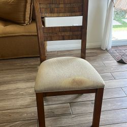 Upholstered Wooden Dinning Chair (Slight Bleaching)