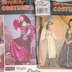 Two Costume Sewing Pattern Renaissance & Damsels