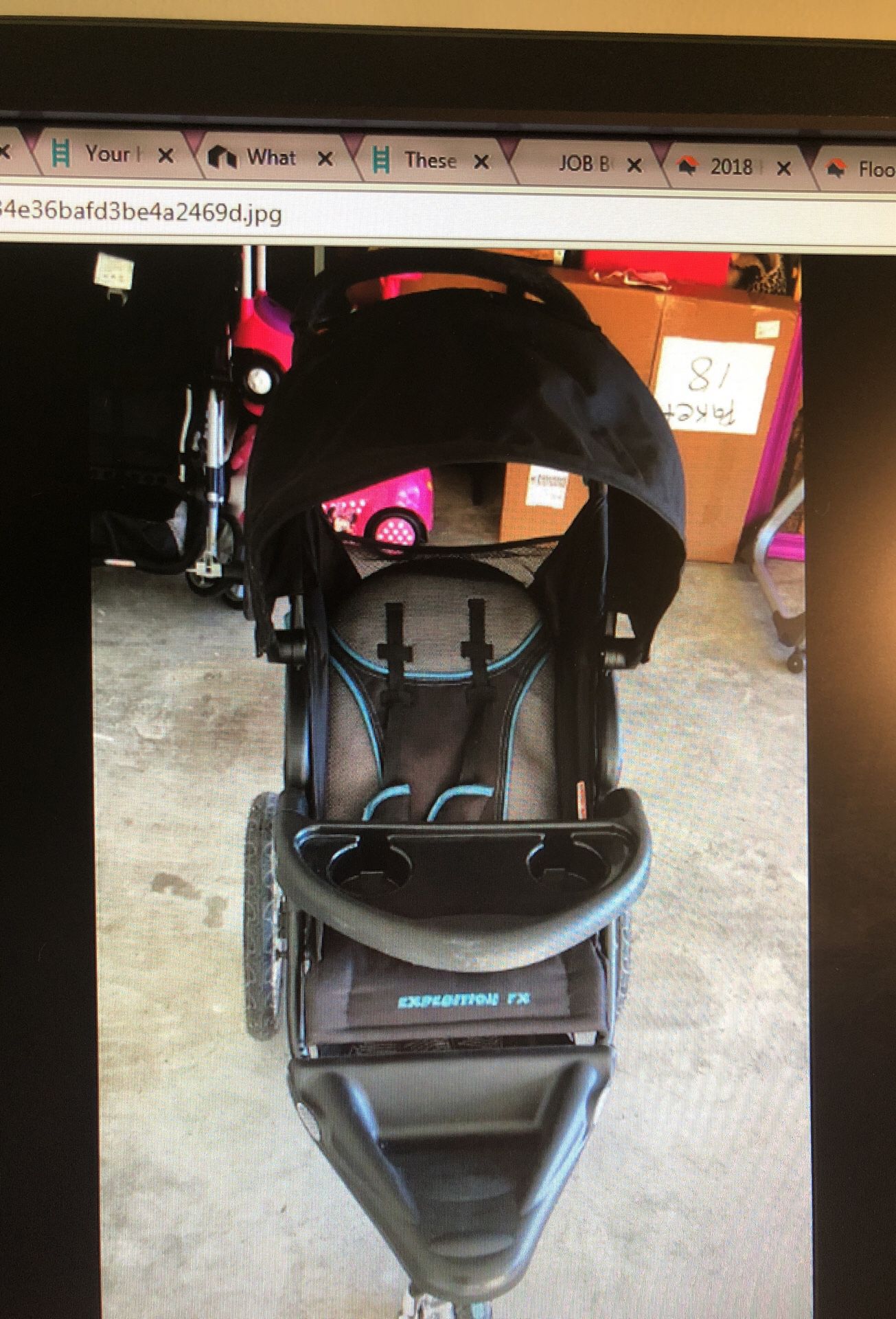 Black and blue expedition fx jogging stroller baby