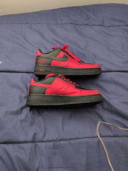 Nike Air Force 1s Red And Black Size 6.5