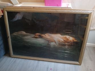 Large 59” x 41” Paul Delaroche “The Young Martyr” Framed Fine Art Print – Ornate Gold Frame