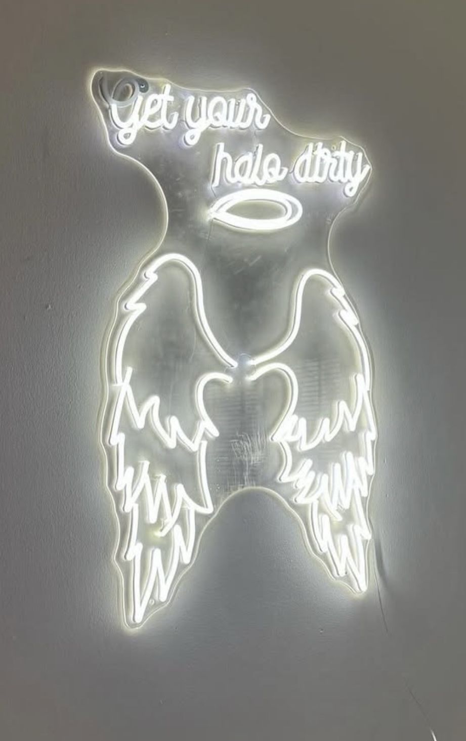 Neon Sign, White, 23 X 38 Inches Roughly