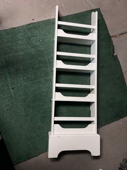 White Wood Tiered Shelf Rack