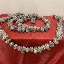 Foam Snow Pinecone Garland Set of 2 - Christmas Holiday home decor - Simi Valley