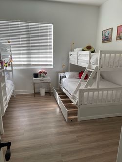 Almost new twin over full bunk with trundle-frame only