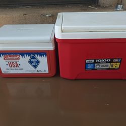 2 Coolers – Coleman + Igloo – Good Condition – Both for $30