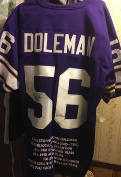 Chris Doleman signed stat jersey JSA