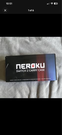 Neroku Nintendo Switch 2 Carrying Case Black Slim Anti-Scratch Game Holders