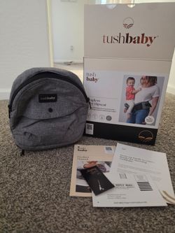 Tushbaby Hip Seat Baby Carrier for Babies & Toddlers up to 45 lbs, Grey