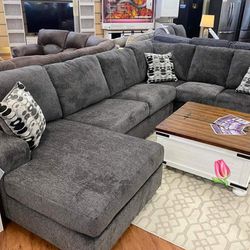  Slate Gray 3 Piece Sectional Couch 