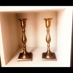 Pair of Vintage 7” Brass Candlesticks