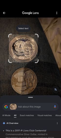 2017 -p- lions centennial commemorative silver dollar