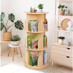 Kids Rotating 3-Tier Bookshelf