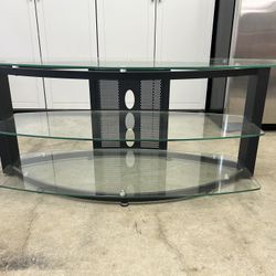 Black/Clear Glass TV Stand