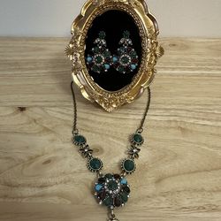 Vintage Royal Style Necklace & Earrings Set – Luxury Statement Jewelry