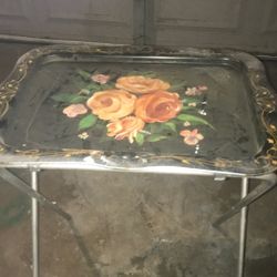 Vintage Hand Painted Tv Diner Trays