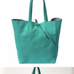 Italian Artisan Turquoise Babila Womens Leather Shopping Handbag