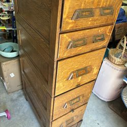 Fantastic Antique Oak Stacking File Cabinet. Great Quartersawn Oak