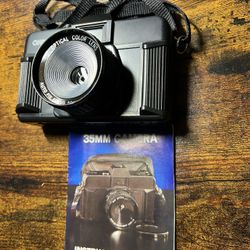 OHSAMA 35mm Film Camera – Auto Fix Focus 50mm Lens f/6 – Vintage Point & Shoot – Made in Taiwan (With Box and Manual)