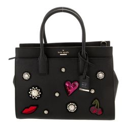 Kate Spade x R&F Cameron Shhequin Embellished Black Saffiano Leather Tote