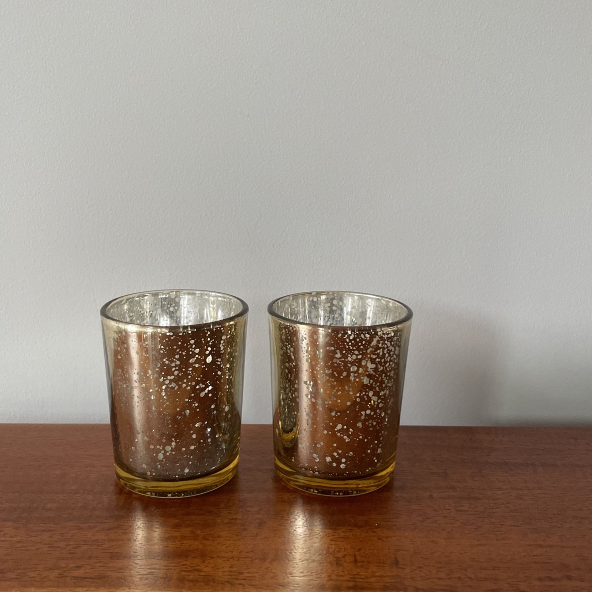 Gran & Rossi Gold Mercury Glass Votive Candle Holders - 14 ct 
