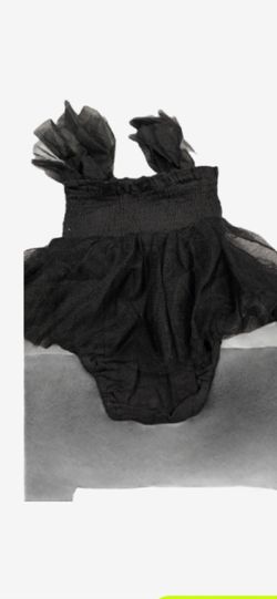 Black Tulle Baby Girl Romper