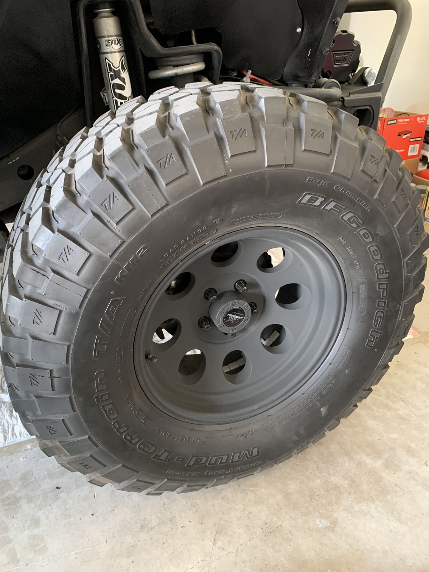 Set of 5 BF Goodrich tires 35s with Procomp wheels 5x4.5 bolt pattern fit Jeep TJ