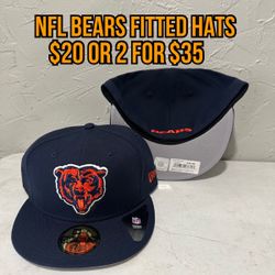 NFL New Era Chicago Bears Blue 59fifty Fitted Hats Size 7 3/8 And 7 1/2 