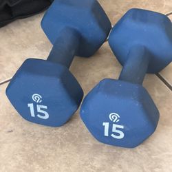 Two 15lbs Dumbbells 
