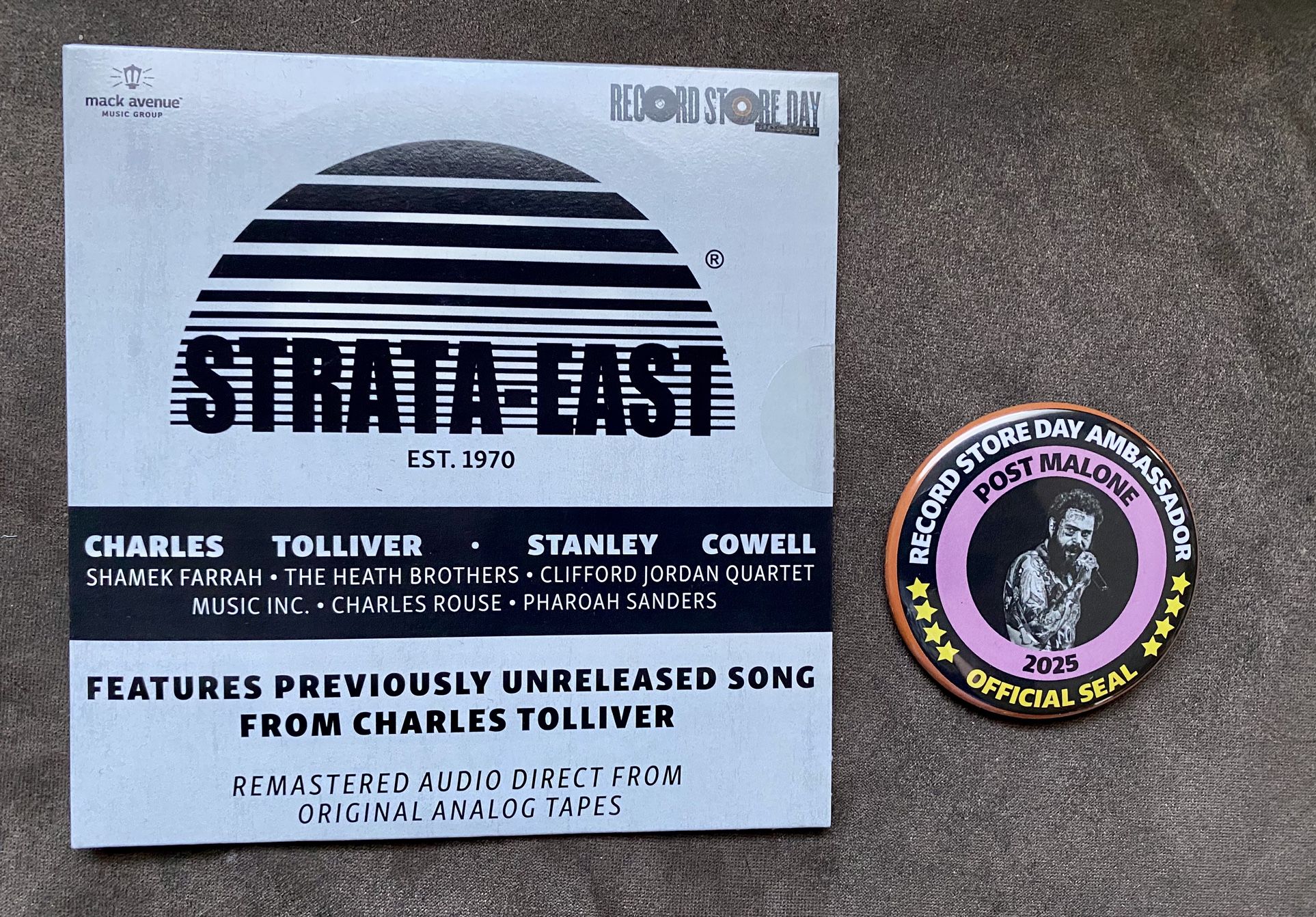 Post Malone Record Store Day RSD 2025 Ambassador Pin & Strata-East Promo CD New. CD is sealed.