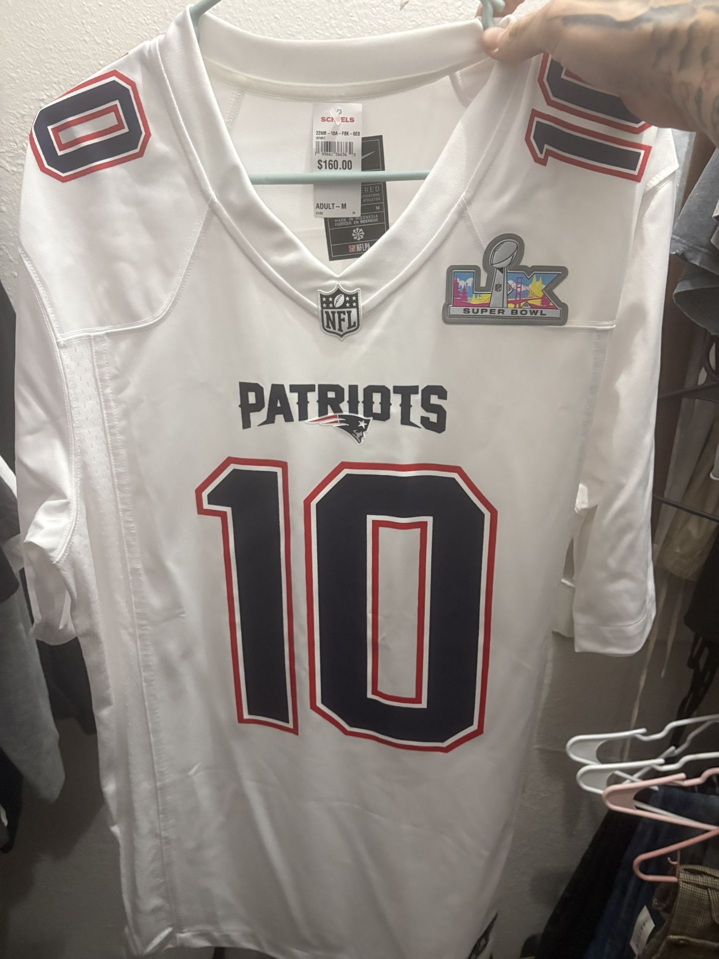 Patriots Drake Maye Super Bowl Jersey