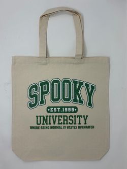 Halloween Spooky University Canvas Tote Bag