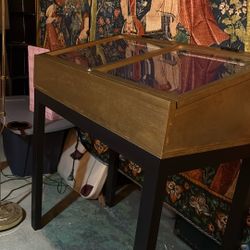 Custom Made Display Case On Legs With Glass Top