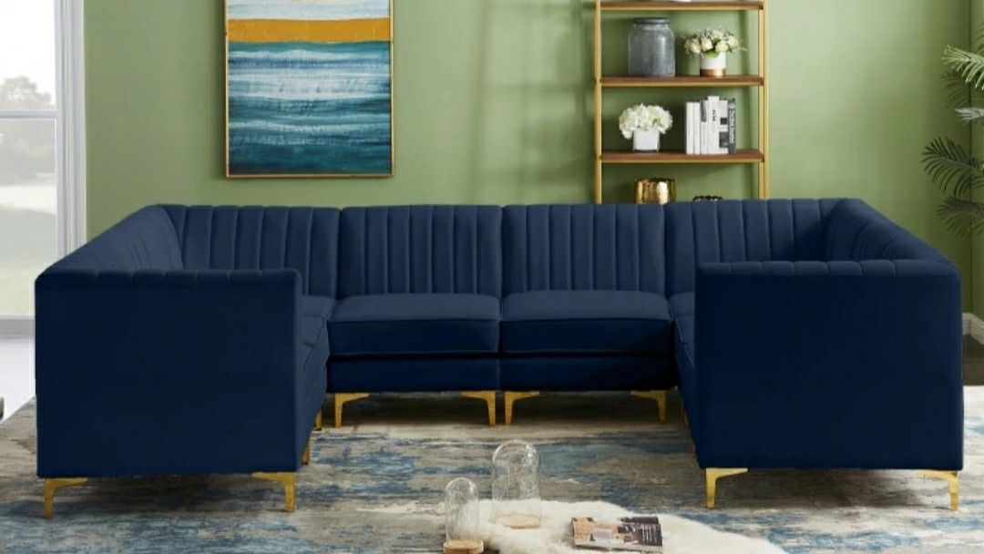Alina Velvet Navy Modular Sectional