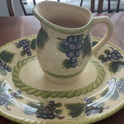 Ceramic Platter And Pitcher